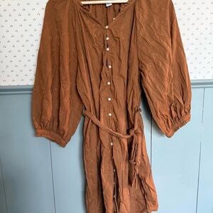 Universal Thread Rust Button-Up Mini Dress